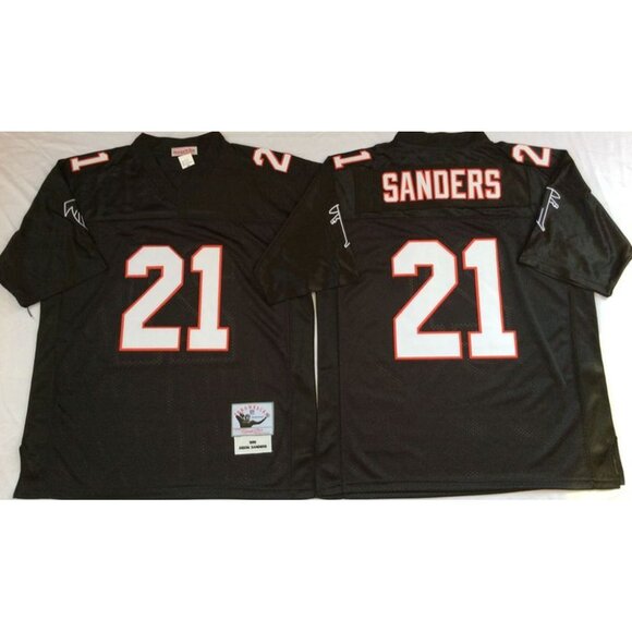 Mens Youths Kids Womens Deion Sanders Black Stitched Jersey